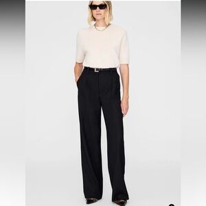 Anine Bing Black Label Wool-Blend Pants black size 34